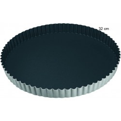 Tourtière ronde cannelée - antiadhérent Obsidian  Diamètre:32 cm Type de fonds:Fond fixe