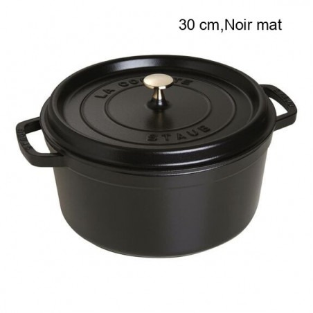 Cocotte Ronde Diamètre:30 cm Couleur:Noir mat