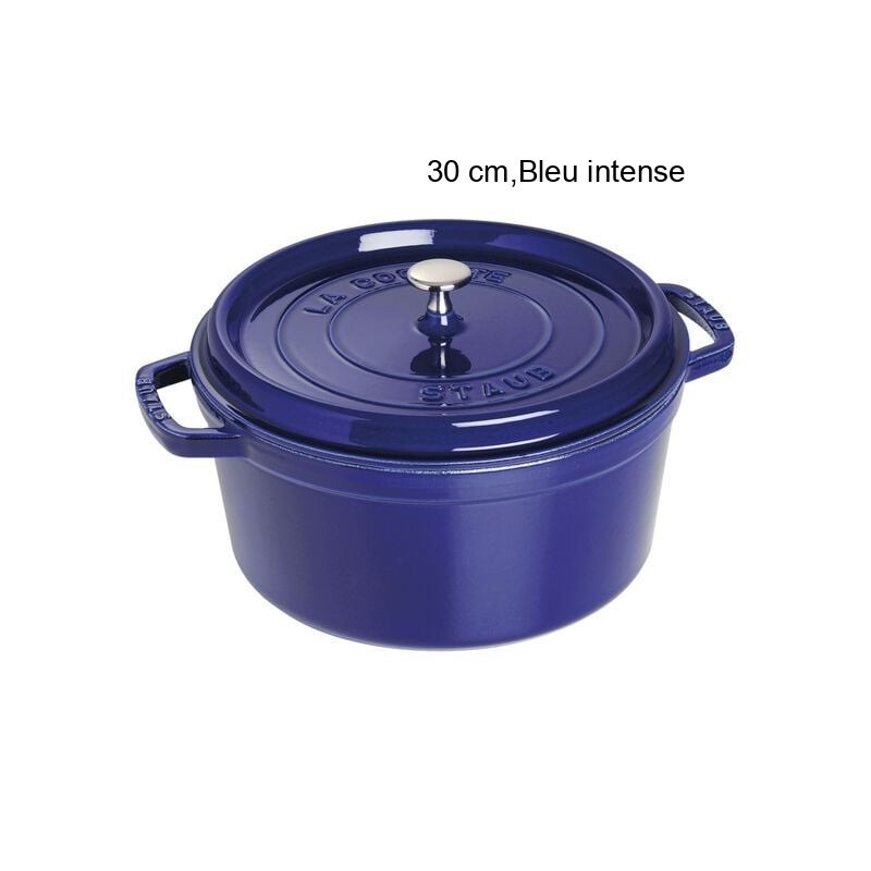 Cocotte Ronde Diamètre:30 cm Couleur:Bleu intense