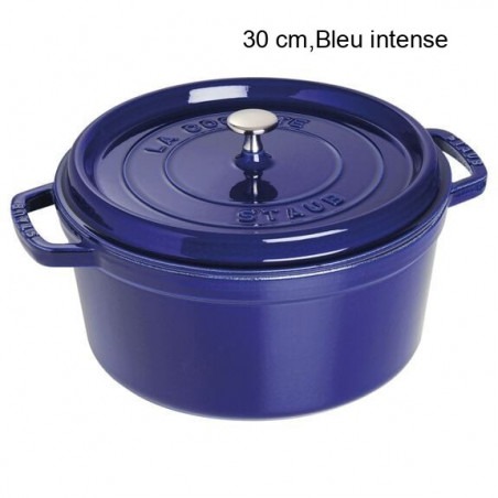 Cocotte Ronde Diamètre:30 cm Couleur:Bleu intense