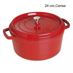 Cocotte Ronde Diamètre:24 cm Couleur:Cerise