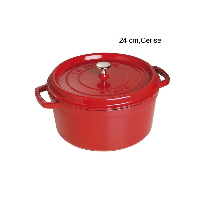 Cocotte Ronde Diamètre:24 cm Couleur:Cerise