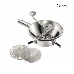 Moulin passe-légumes ménager inox - 3 grilles Diamètre:24 cm