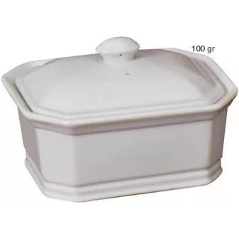 Terrines Rectangulaires en Porcelaine
 Contenance:100 gr