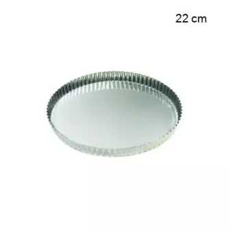 Tourtière ronde cannelée - Fer blanc Diamètre:22 cm Type de fonds:Fond fixe