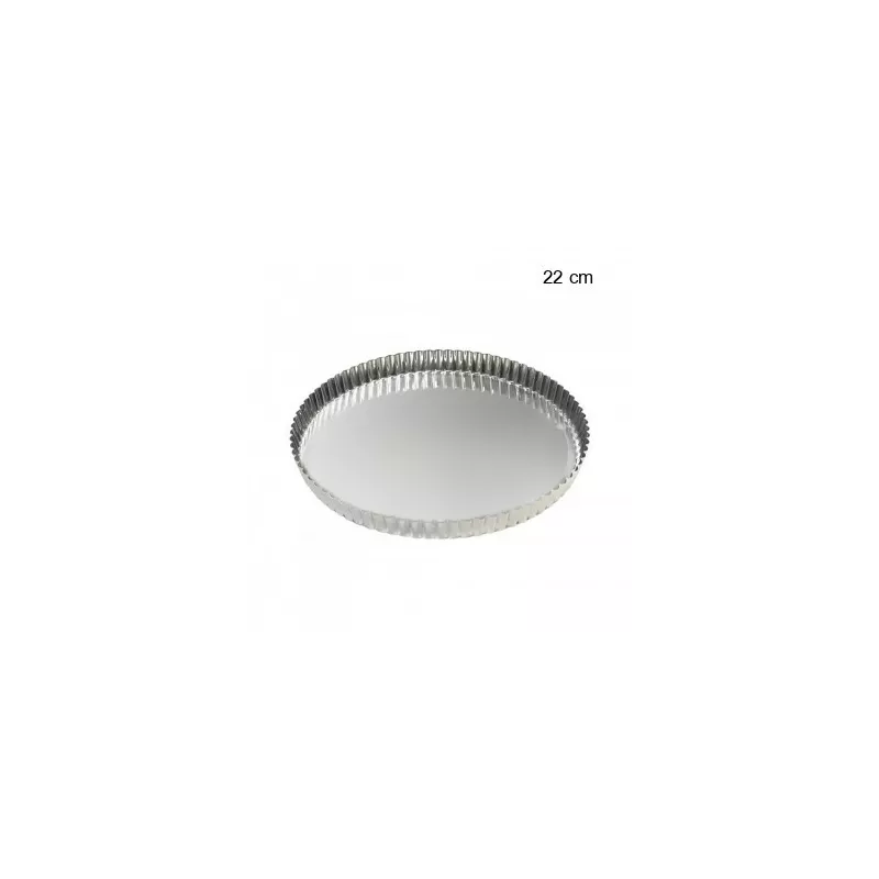 Tourtière ronde cannelée - Fer blanc Diamètre:22 cm Type de fonds:Fond fixe