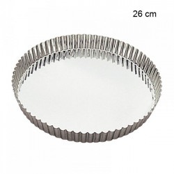 Tourtières rondes cannelées en fer blanc Diamètre:26 cm Type de fonds:Fond fixe