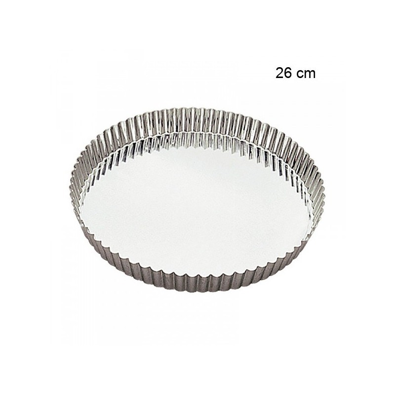 Tourtières rondes cannelées en fer blanc Diamètre:26 cm Type de fonds:Fond fixe