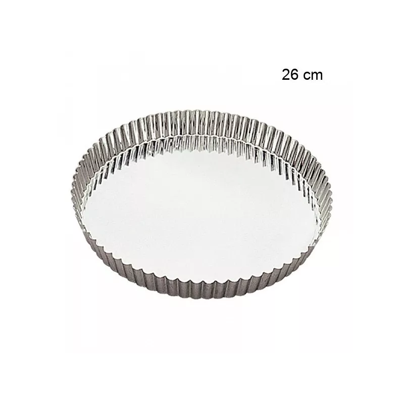 Tourtières rondes cannelées en fer blanc Diamètre:26 cm Type de fonds:Fond fixe