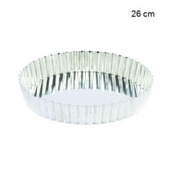 Tourtières rondes cannelées en fer blanc Diamètre:26 cm Type de fonds:Fond fixe