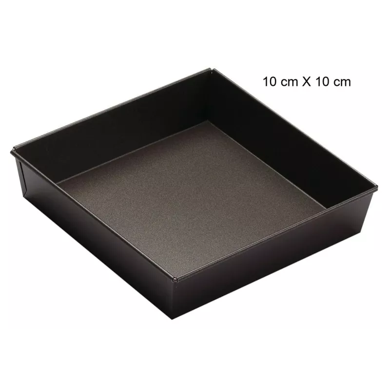 Moule à Manqué Carré Taille:10 cm X 10 cm Type de fonds:Fond fixe