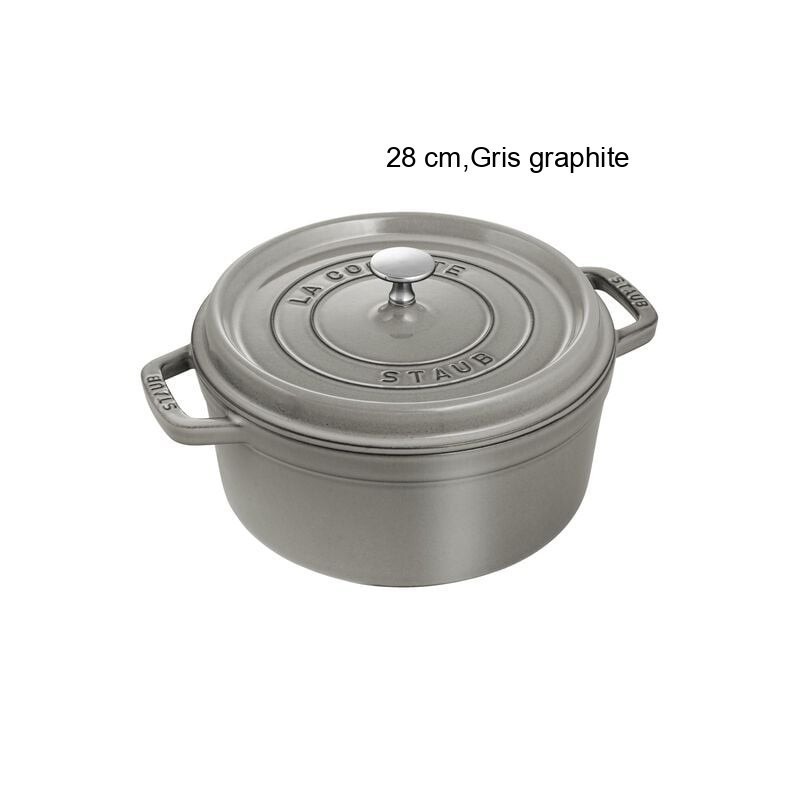 Cocotte Ronde Diamètre:28 cm Couleur:Gris graphite