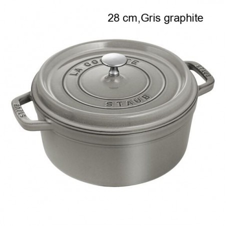 Cocotte Ronde Diamètre:28 cm Couleur:Gris graphite