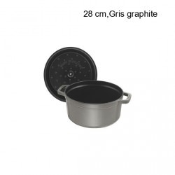 Cocotte Ronde Diamètre:28 cm Couleur:Gris graphite