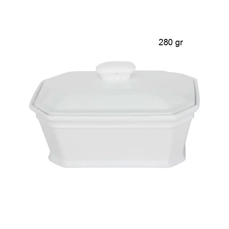 Terrines Rectangulaires en Porcelaine
 Contenance:280 gr