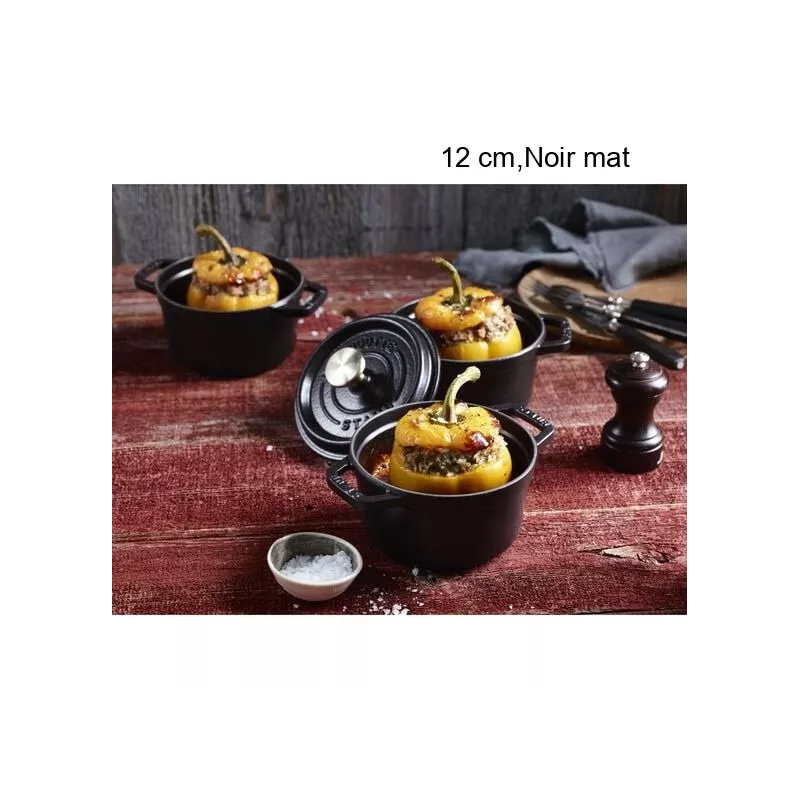 Cocotte Ronde Diamètre:12 cm Couleur:Noir mat