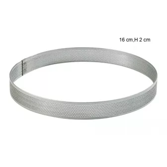  Cercle Perforé Inox Taille:Hauteur 2 cm Diamètre:16 cm