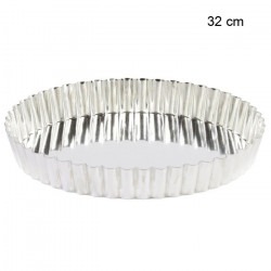 Tourtières rondes cannelées en fer blanc Diamètre:32 cm Type de fonds:Fond fixe