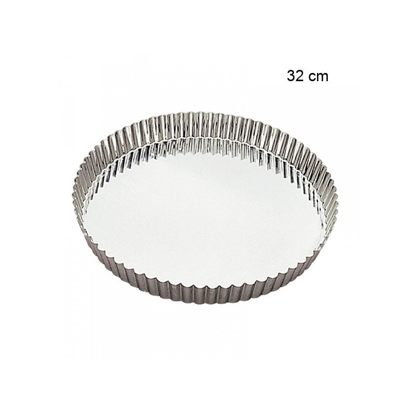 Tourtières rondes cannelées en fer blanc Diamètre:32 cm Type de fonds:Fond fixe