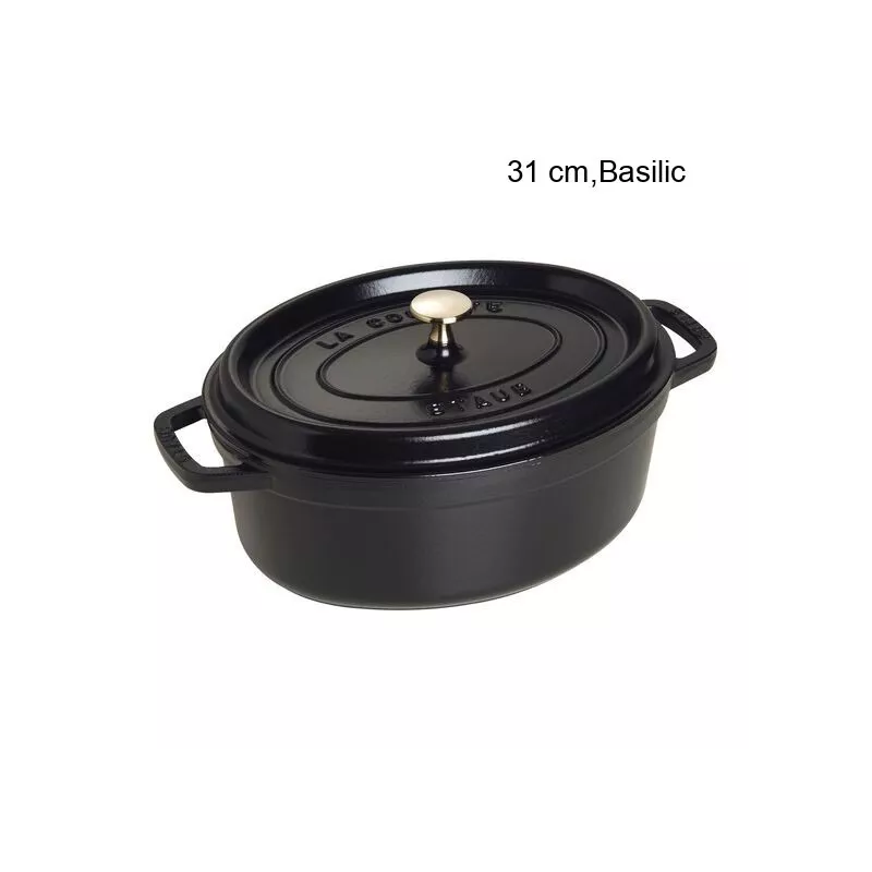 Cocotte Ovale Diamètre:31 cm Couleur:Noir mat