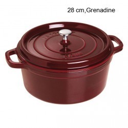 Cocotte Ronde Diamètre:28 cm Couleur:Grenadine