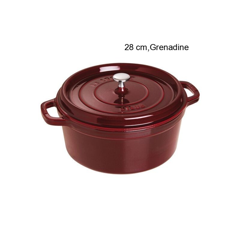 Cocotte Ronde Diamètre:28 cm Couleur:Grenadine