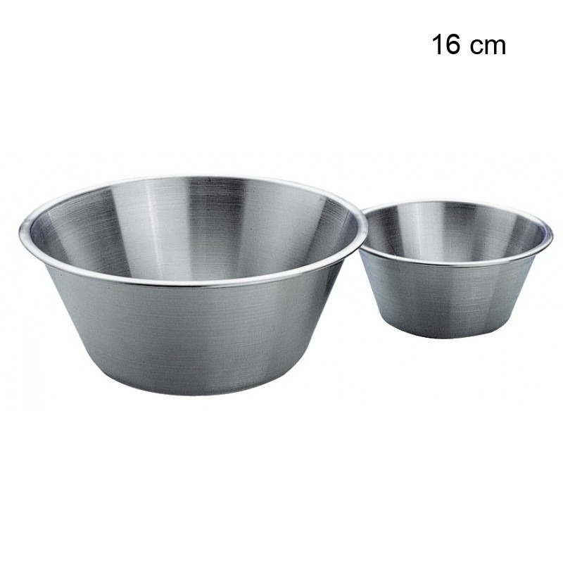 Bassine inox bord plat Diamètre:16 cm