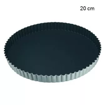 Tourtière ronde cannelée - antiadhérent Obsidian  Diamètre:20 cm Type de fonds:Fond fixe
