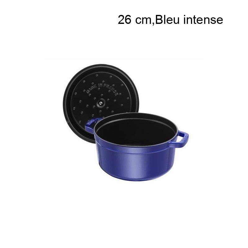 Cocotte Ronde Diamètre:26 cm Couleur:Bleu intense