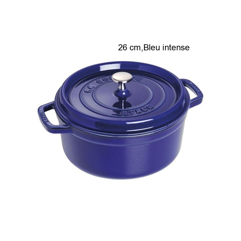 Cocotte Ronde Diamètre:26 cm Couleur:Bleu intense