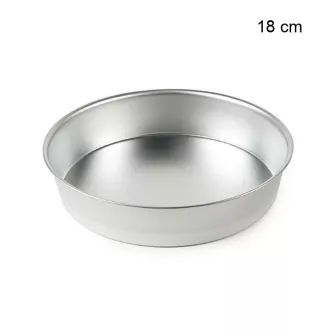 Moule à Manqué Rond Uni - Bordé - Fer Blanc Diamètre:18 cm