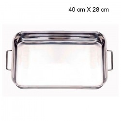 PLAT / GRILLE RECTANGULAIRE INOX  Taille:40 cm X 28 cm Type d'ustensile:Plat