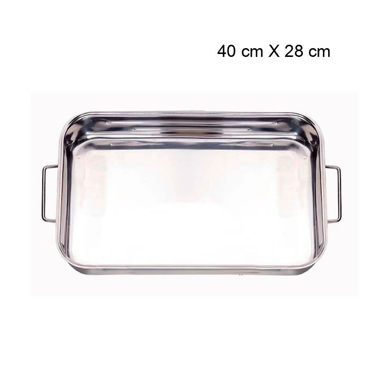 PLAT / GRILLE RECTANGULAIRE INOX  Taille:40 cm X 28 cm Type d'ustensile:Plat