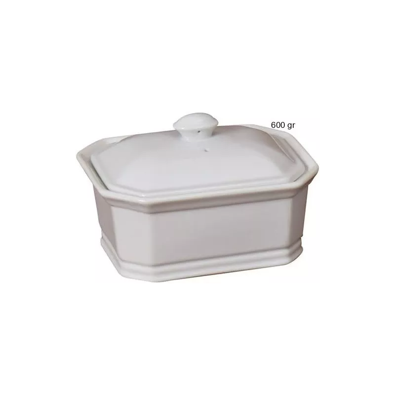 Terrines Rectangulaires en Porcelaine
 Contenance:600 gr