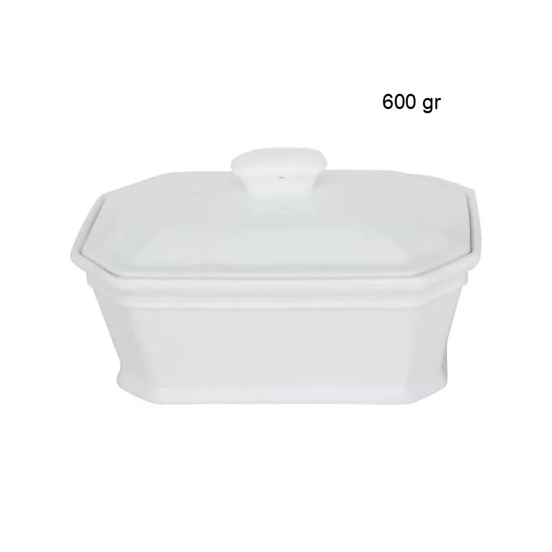 Terrines Rectangulaires en Porcelaine
 Contenance:600 gr