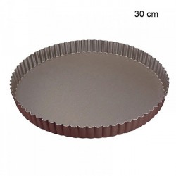 Tourtière Ronde Cannelée - Antiadhérente Diamètre:30 cm Type de fonds:Fond fixe