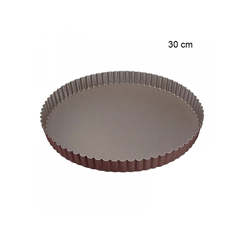 Tourtière Ronde Cannelée - Antiadhérente Diamètre:30 cm Type de fonds:Fond fixe