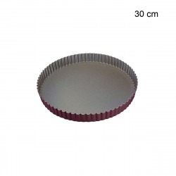 Tourtière Ronde Cannelée - Antiadhérente Diamètre:30 cm Type de fonds:Fond fixe