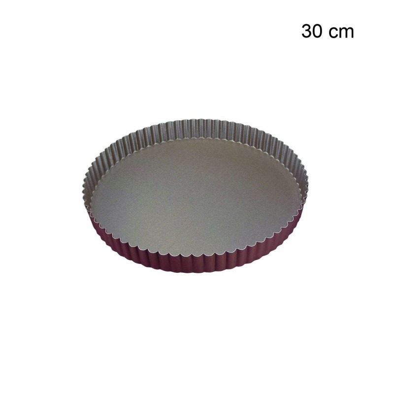 Tourtière Ronde Cannelée - Antiadhérente Diamètre:30 cm Type de fonds:Fond fixe
