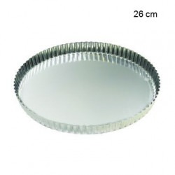 Tourtière ronde cannelée - Fer blanc Diamètre:26 cm Type de fonds:Fond fixe