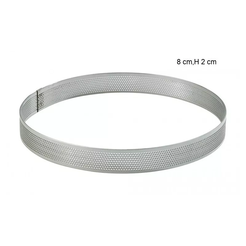  Cercle Perforé Inox Taille:Hauteur 2 cm Diamètre:8 cm