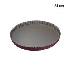 Tourtière Ronde Cannelée - Antiadhérente Diamètre:24 cm Type de fonds:Fond fixe