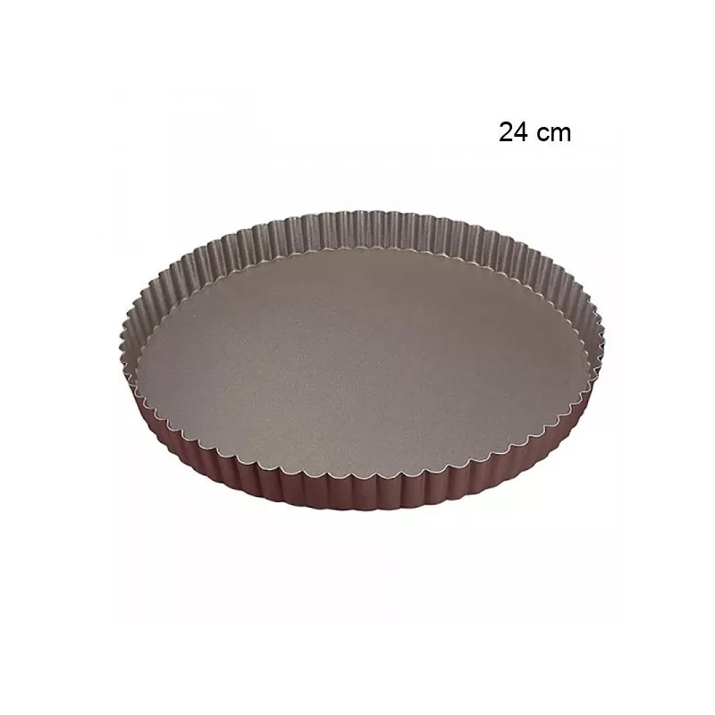 Tourtière Ronde Cannelée - Antiadhérente Diamètre:24 cm Type de fonds:Fond fixe