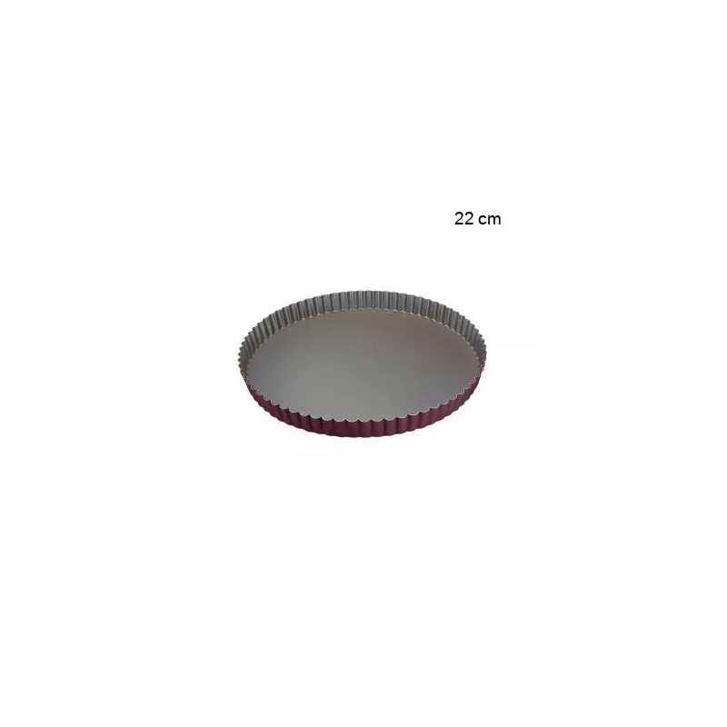 Tourtière Ronde Cannelée - Antiadhérente Diamètre:22 cm Type de fonds:Fond fixe