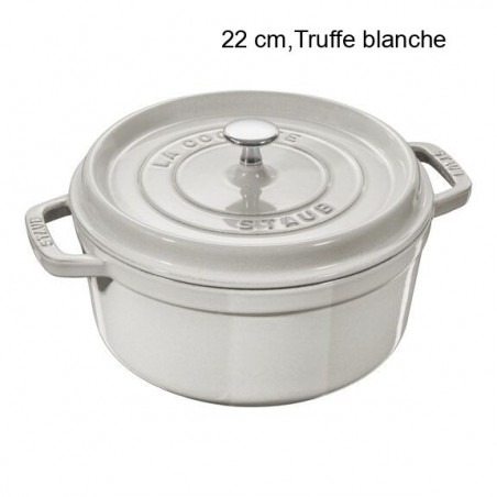 Cocotte Ronde Diamètre:22 cm Couleur:Truffe blanche