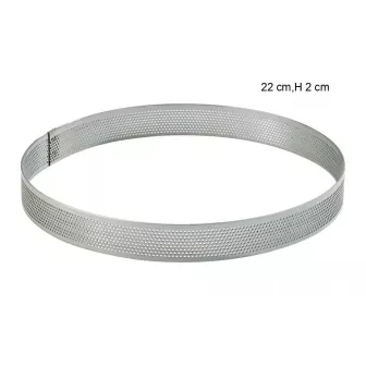  Cercle Perforé Inox Taille:Hauteur 2 cm Diamètre:22 cm