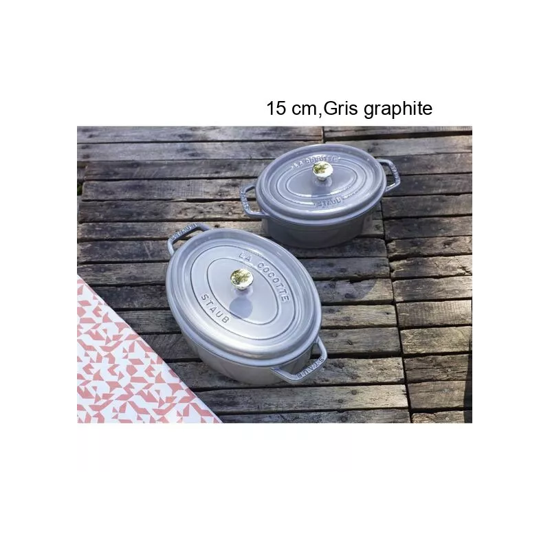 Cocotte Ovale Diamètre:15 cm Couleur:Gris graphite