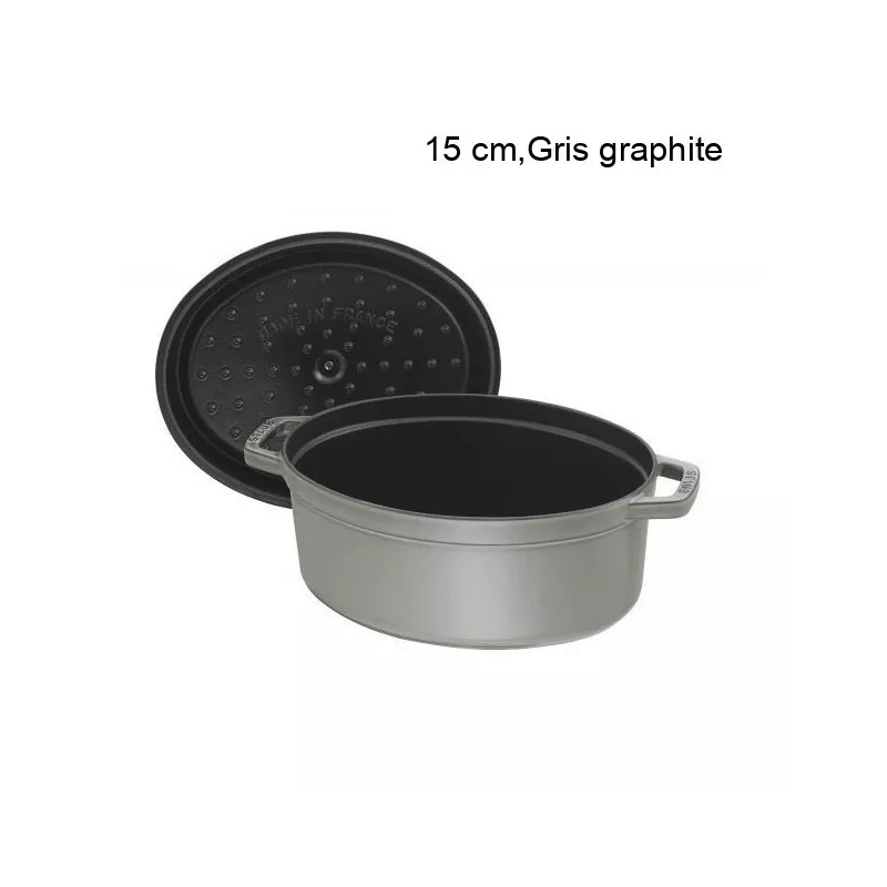 Cocotte Ovale Diamètre:15 cm Couleur:Gris graphite