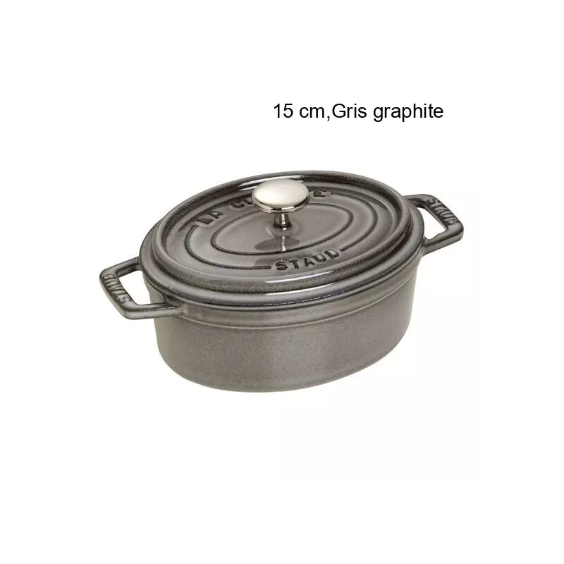 Cocotte Ovale Diamètre:15 cm Couleur:Gris graphite