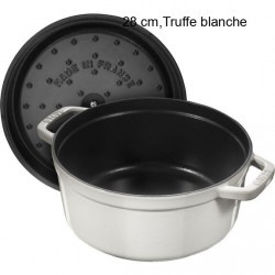 Cocotte Ronde Diamètre:28 cm Couleur:Truffe blanche